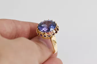 Ring Alexandrite 8K žluté zlato Vintage craft vrc035x-ax Art Deco